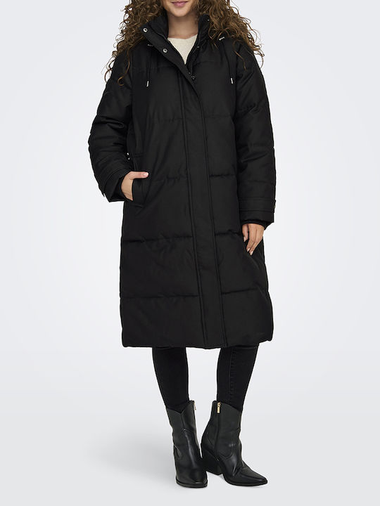 Only Lang Damen Puffer Jacke für Winter Black