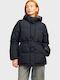 Women's Short Puffer Jacket for Winter Black