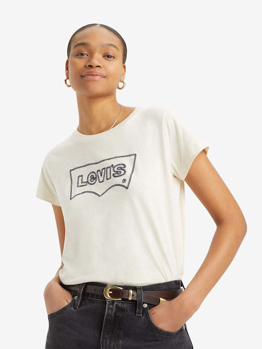 Graphic Boxy Women's T-shirt Beige