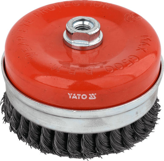 Yato Flachbürste 125mm mit Gewinde M14 Beschnittener Draht 47691