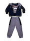 Kids Sweatpants Set navy grey 3pcs