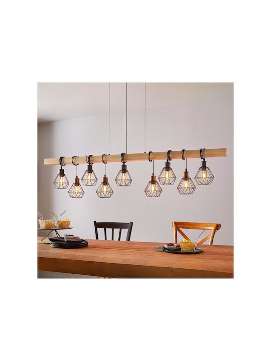 Eglo 44077 Pendant Ceiling Light Townshend 9xe27 60w 230v FSC Certified