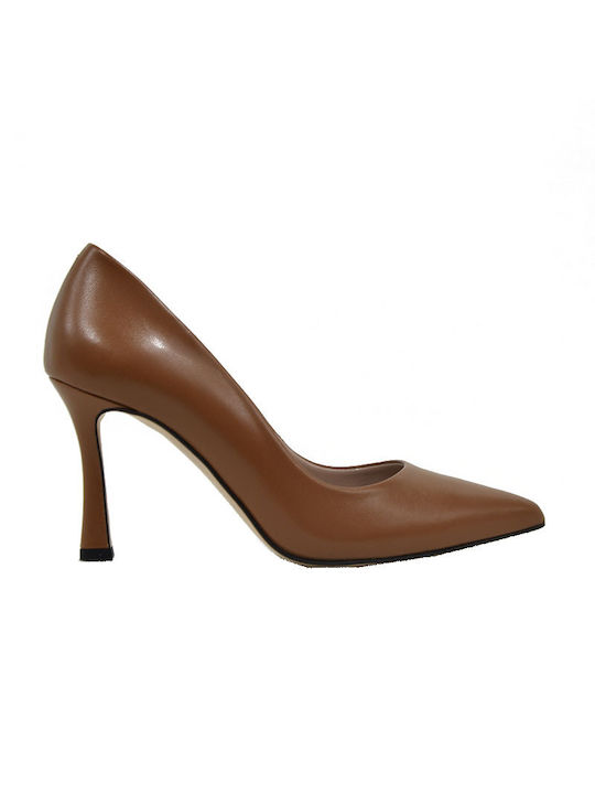 Fardoulis Leather Tabac Brown Heels