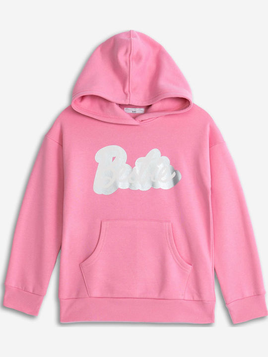 Funky Kids Sweatshirt with Hood and Pockets Pink