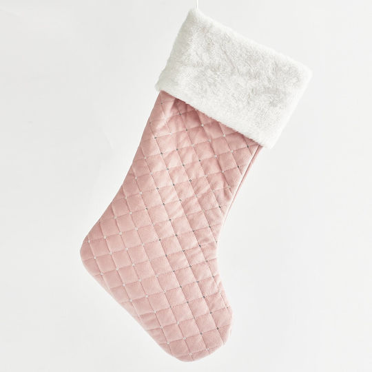 Weihnachtliche Dekorative Socke Polyester L53xB26xH16cm. Rosa