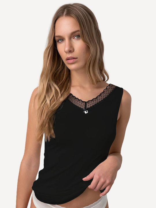 Vamp Ärmellos Black Damen T-Shirt