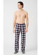 Minerva Men's Winter Pajama Pants Grey, Bordeaux