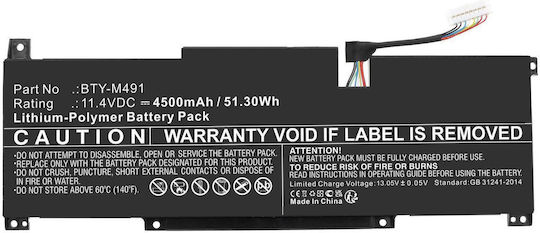 Coreparts Laptop-Akku Msi 51,30Wh Li-pol 11,4V 4500mAh Modern 15 A10M MS-1551 Modern 15 A10M-001XFR Modern 15 A10M-002FR