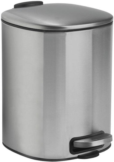 Andrea House Inox Καλαθάκι Μπάνιου Soft Close 5lt Γκρι
