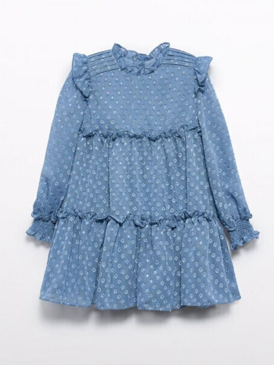 Children's Dress Long Sleeve Blue
