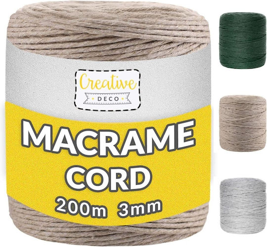 Creative Strickgarn Makramee Mikropolyester Beiges 200m