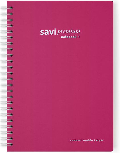 Penwest Company Spiral Notebook Ruled A4 30 Sheets Burgundy 1pcs