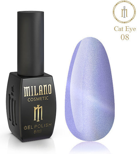Milano Cosmetic Хибриден Лак за Нокти 08 Котешко око 8мл 1бр
