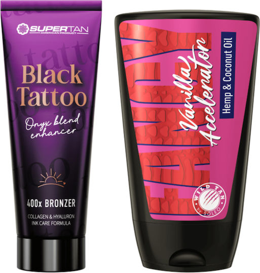 Supertan Black Tattoo + Wild Tan Fancy Vanille Selbstbräuner Körper 2 Stückzahl