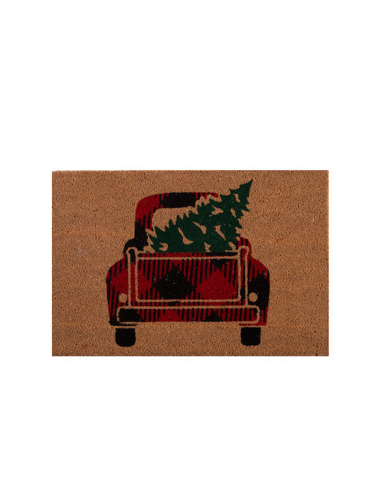 Πατάκι Εισόδου Χριστουγεννιάτικο Car Tree 40x60 Natural Nef-nef Homeware 40χ60 40x60cm