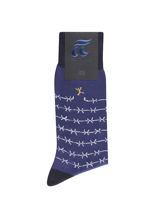 Pournara Patterned Socks Blue