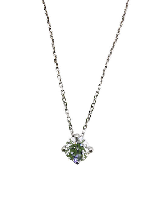 Kosmima1 Charm Solitärring aus Weißgold 14K mit Zirkon