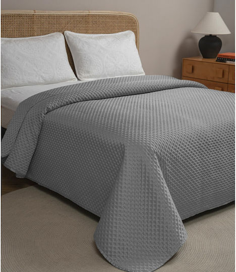 Adam Home Покривало Кингсайз Микрофибър Светло сиво 220x240см