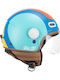 CGM Pix Sprint 191G Light Blue / Orange Motorcycle Helmet Jet ECE 22.06 1050gr with Sun Visor