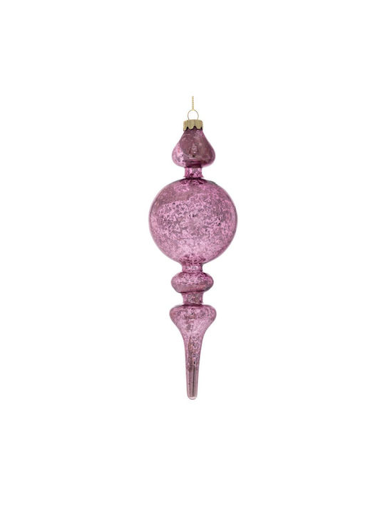 Pink Antique Glass Icicle 8x24cm