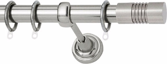 Κουρτινόξυλο Φ25 Inox Debora Νίκελ Σατινέ Διαστάσεις 160cm Ιδιότητες Μονά