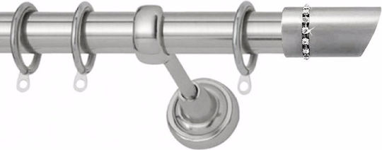 Curtain Pole Φ25 Inox Symi Strass Nickel Satin Dimensions 180cm Single Properties