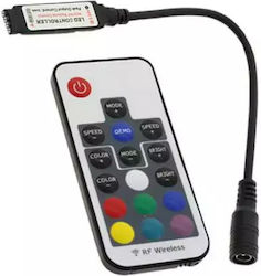 Controler Mini RGB RF 72W 12V Negru 17 Taste Radio