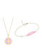 Polytimo Set mit Halskette , Armband & Anhänger aus Gold 14K
