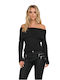 Life Damen Langarm Pullover Schwarz