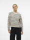 Vero Moda Damen Pullover Gestreift Beige