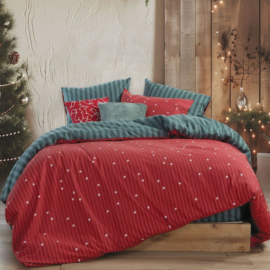 Nef-Nef Homeware Set Einzel 3Stück 160x260cm Straight To Christmas Red-green
