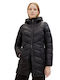 Women's Long Puffer Jacket for Winter Black