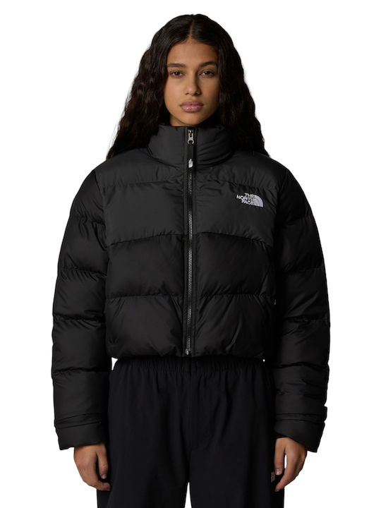 Късо Дамско Puffer Якето За Зима Tnf Черно/Асфалт