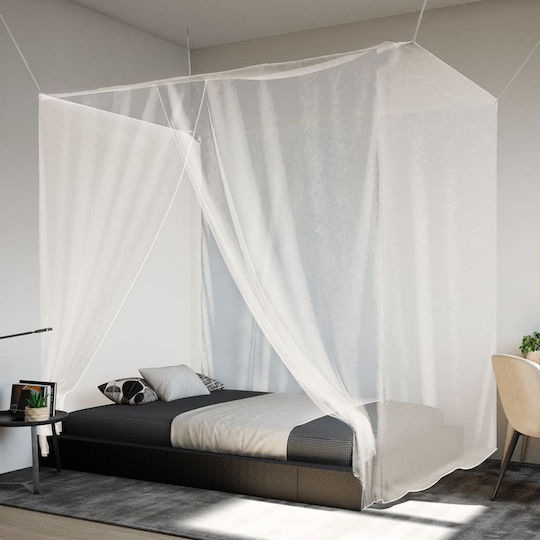 vidaXL Camping Mückennetz Weiß 220x180x180cm.