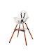 Childhome Evolu 2 Baby Highchair 2 in 1 with Adjustable Height Dark Natural Transparent White