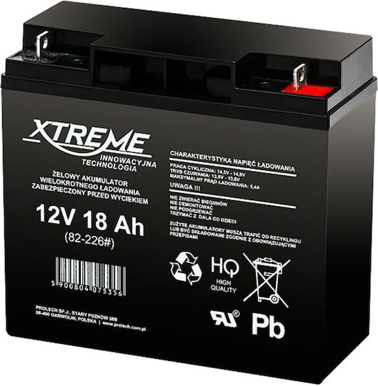 XTREME UPS Battery with Capacity 18Ah and Voltage 12V 82-226 1pcs