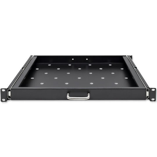 Qoltec Solider Stahlplatten-Rackhalter 600*600 Ausziehbar Schwarz