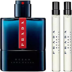 Prada Luna Rossa Ocean Pour Homme Geschenkset EdT Spray 100ml/2x EdT Spray 10ml Set X 120 Ml