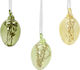 Hanging Glass Egg with Dried Flower 3 Colors Set of 6 pcs 4x6cm
