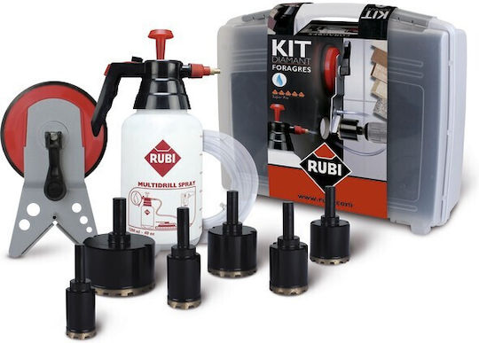 Rubi Foragres Wet Drilling Set 20 28 35 43 50 65 Mm + Guide + Hydronette