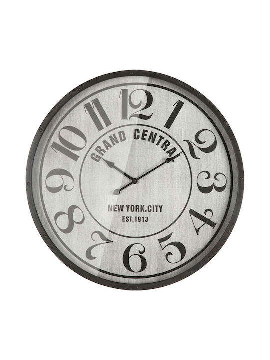 Wall Clock Black Gray Glass with Large Numbers Φ60x6cm 2/box