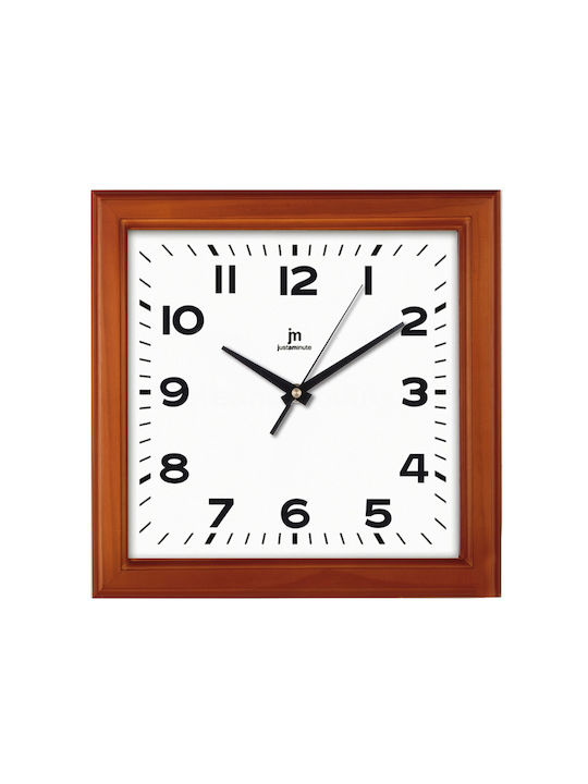 Wall Clock Jm21038c Square Wooden Cherry