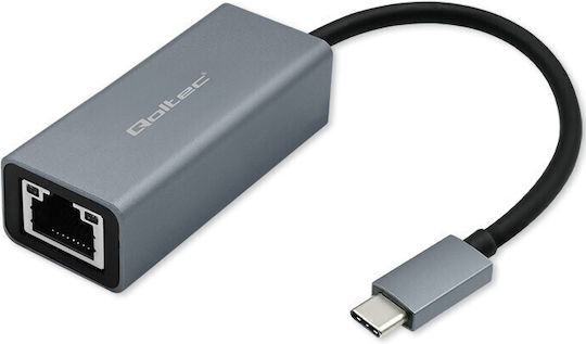 Qoltec Usb-c To Rj45 Ethernet Adapter 1000mbps Aluminum Case