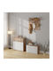 Dionne Eingangsmöbel mit Garderobe & Schuhschrank Sonoma White 80x80x25cm