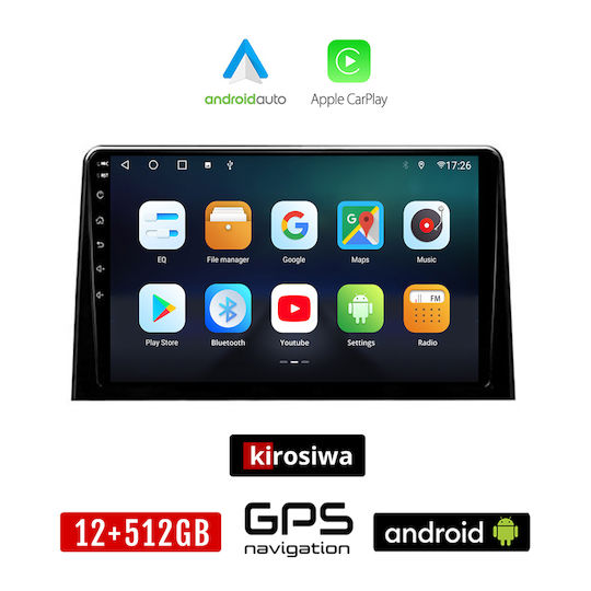 Kirosiwa Ηχοσύστημα Αυτοκινήτου για Peugeot Rifter 2017 (Bluetooth/USB/AUX/WiFi/GPS/Apple-Carplay/Android-Auto) με Οθόνη Αφής 10"