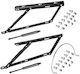 Emuca Set Lifting Mechanisms Canape Beds Front System 135 Cm 13,77 Inch Black Painted Steel