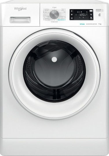 Whirlpool Πλυντήριο Ρούχων 7kg με Τεχνολογία Ατμού 1400 Στροφών 6th Sense FFB 7469 WV EE