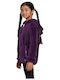 Athletic Kids Cardigan Fleece with Hood Purple