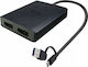 i-tec USB-A / USB-C Docking Station mit DisplayPort 4K und Verbindung 2 Monitore Schwarz