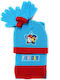 Kids Beanie Set with Scarf & Gloves Knitted Light Blue